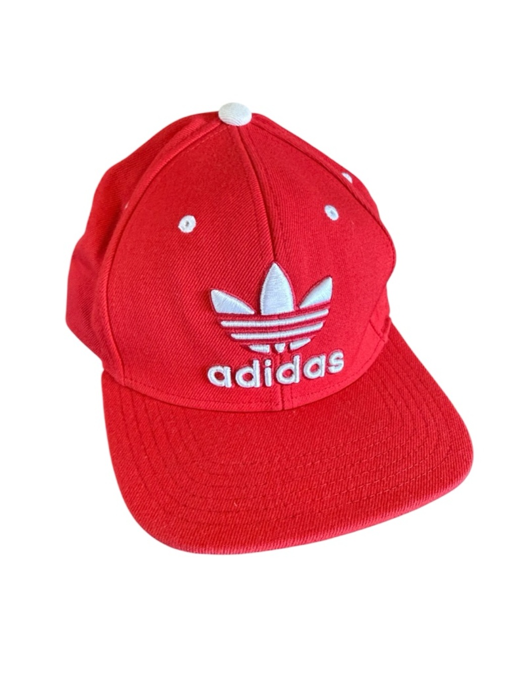 adidas Originals Red Snapback Hat White Trefoil Logo Green Underbrim OSFA